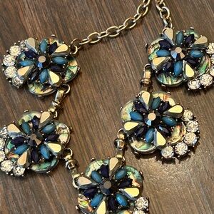 Statement, necklace, Crystal, abalone blue